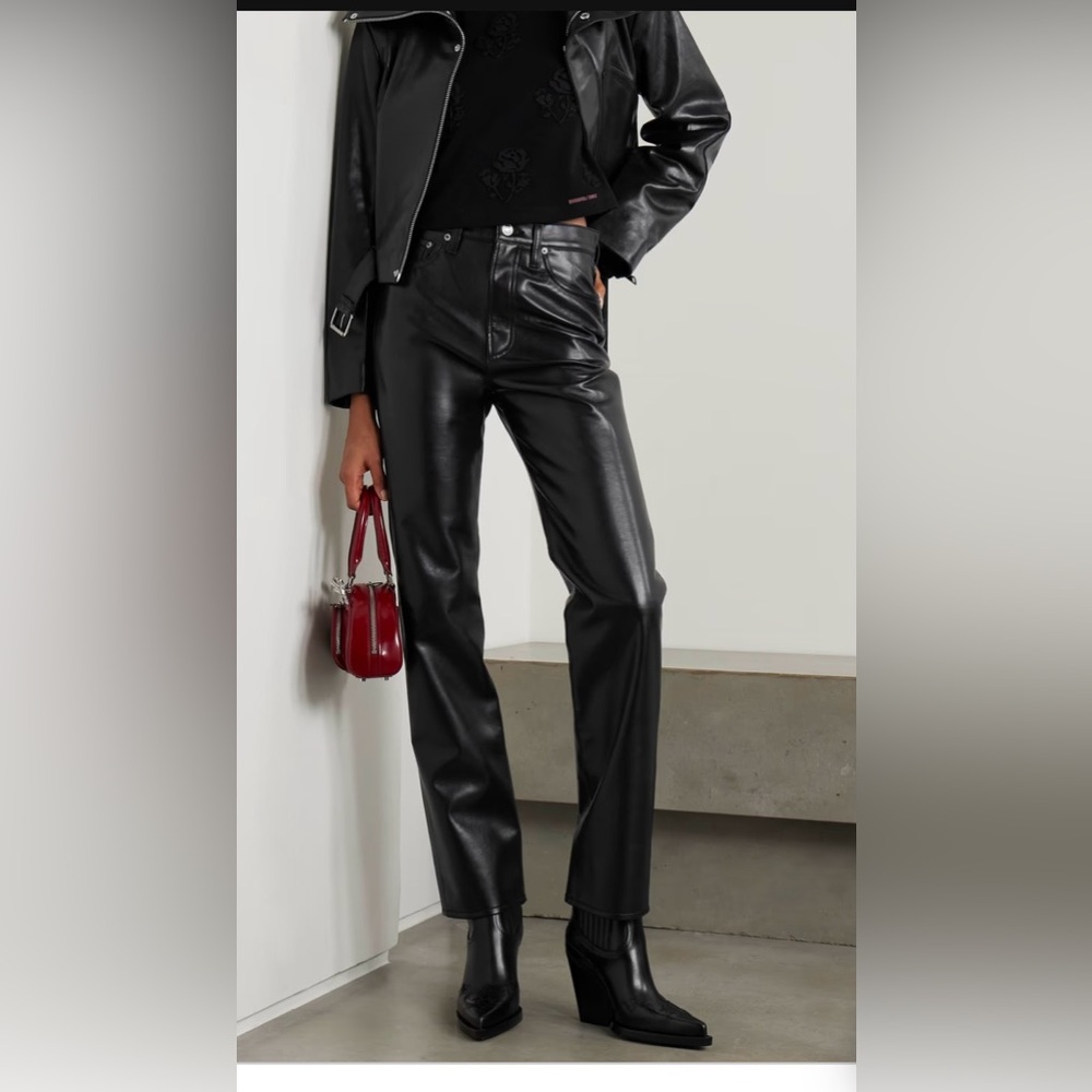 NEW, NWOT AGOLDE recycled the black leather Jeans size 29, $298 MSRP